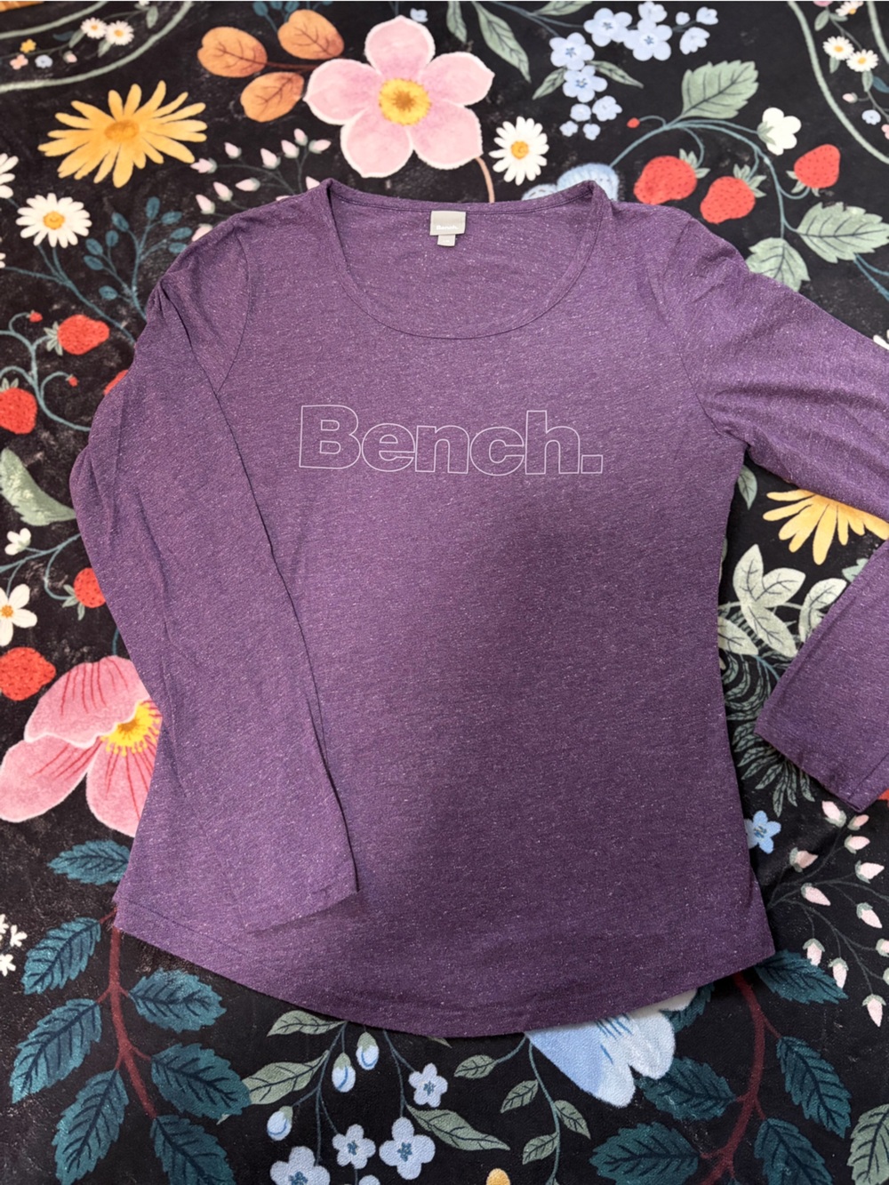 Bench Purple Crewneck Sweater with Subtle Heather